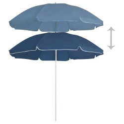 vidaXL Sombrilla de jardín con poste de acero azul 180 cm