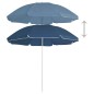 vidaXL Sombrilla de jardín con poste de acero azul 180 cm vidaXL Sombrilla de jardín con poste de acero azul 180 cm