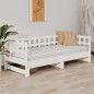 vidaXL Sofá cama extraíble madera maciza de pino blanco 2x(80x200) cm vidaXL Sofá cama extraíble madera maciza de pino blanco 2x(80x200) cm