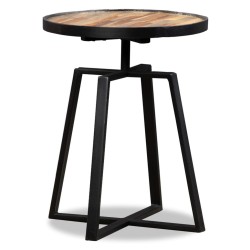vidaXL Mesita auxiliar redonda de madera de teca reciclada