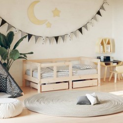 vidaXL Estructura de cama para niños con cajones madera pino 70x140 cm