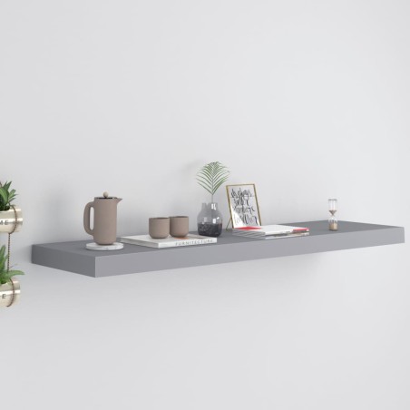 vidaXL Estante flotante de pared MDF gris 90x23,5x3,8 cm