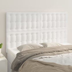 vidaXL Cabeceros 4 unidades cuero sintético blanco 72x5x78/88 cm