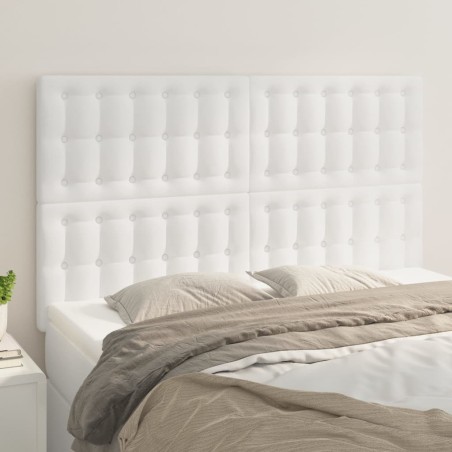 vidaXL Cabeceros 4 unidades cuero sintético blanco 72x5x78/88 cm