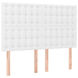 vidaXL Cabeceros 4 unidades cuero sintético blanco 72x5x78/88 cm