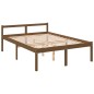 vidaXL Cama personas mayores madera maciza pino marrón miel 140x200 cm vidaXL Cama personas mayores madera maciza pino marrón miel 140x200 cm