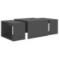 vidaXL Set mesa de centro apilable 3 pzs contrachapada gris 60x60x38cm