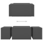 vidaXL Set mesa de centro apilable 3 pzs contrachapada gris 60x60x38cm