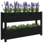 vidaXL Jardinera de madera maciza de pino negro 112x25x66 cm