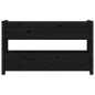 vidaXL Jardinera de madera maciza de pino negro 112x25x66 cm