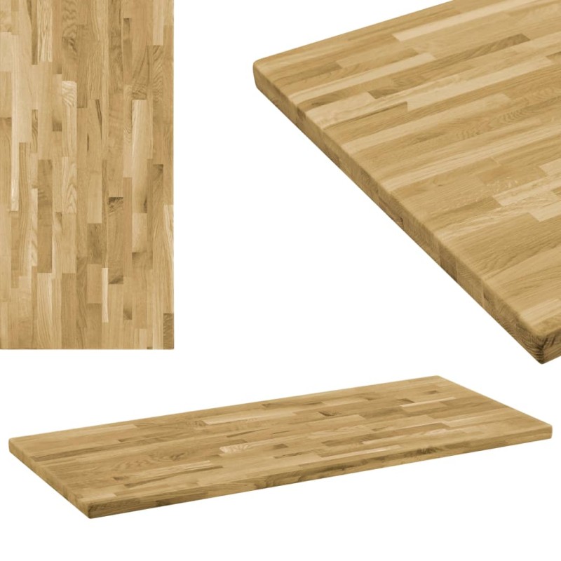 vidaXL Tablero de mesa rectangular madera maciza roble 44 mm 120x60 cm vidaXL Tablero de mesa rectangular madera maciza roble 44 mm 120x60 cm
