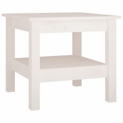 vidaXL Mesa de centro de madera maciza de pino blanco 45x45x40 cm