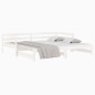 vidaXL Sofá cama extraíble madera maciza de pino blanco 2x(90x190) cm
