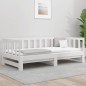 vidaXL Sofá cama extraíble madera maciza de pino blanco 2x(90x190) cm