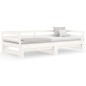 vidaXL Sofá cama extraíble madera maciza de pino blanco 2x(90x190) cm