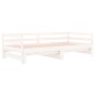 vidaXL Sofá cama extraíble madera maciza de pino blanco 2x(90x190) cm