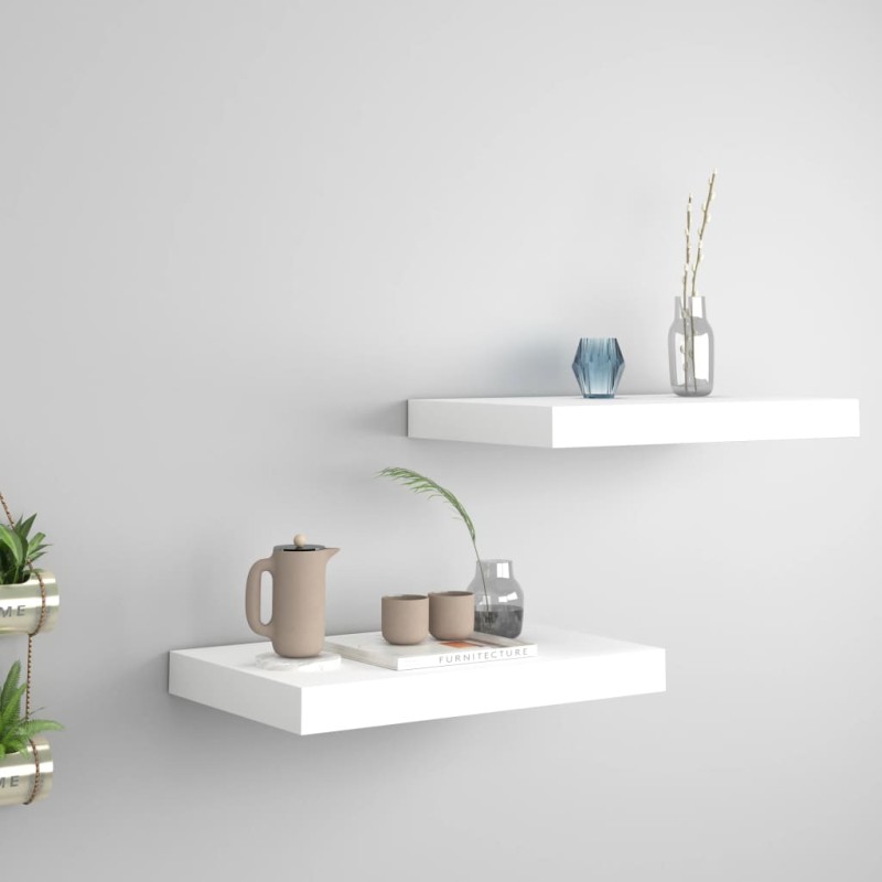 vidaXL Estantes flotantes de pared 2 uds MDF blanco 40x23x3,8 cm vidaXL Estantes flotantes de pared 2 uds MDF blanco 40x23x3,8 cm
