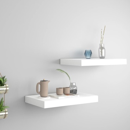vidaXL Estantes flotantes de pared 2 uds MDF blanco 40x23x3,8 cm
