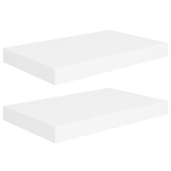 vidaXL Estantes flotantes de pared 2 uds MDF blanco 40x23x3,8 cm