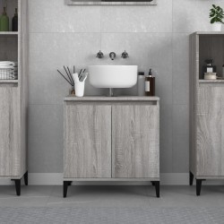 vidaXL Armario de lavabo madera contrachapada gris Sonoma 58x33x60 cm