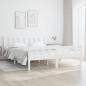 vidaXL Estructura de cama madera maciza blanca 135x190 cm vidaXL Estructura de cama madera maciza blanca 135x190 cm