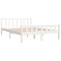 vidaXL Estructura de cama madera maciza blanca 135x190 cm vidaXL Estructura de cama madera maciza blanca 135x190 cm