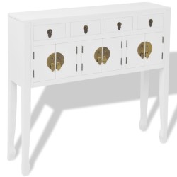   vidaXL Aparador de estilo chino de madera maciza blanco