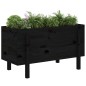 vidaXL Arriate elevado de jardín madera maciza pino negro 101x50x57 cm