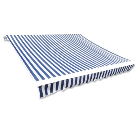 vidaXL Toldo de lona azul y blanco 3x2,5 m sin armazón