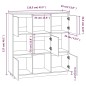 vidaXL Aparador alto de madera maciza de pino 110,5x35x117 cm