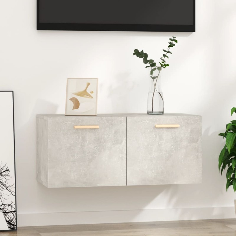 vidaXL Armario pared madera contrachapada gris hormigón 80x35x36,5 cm vidaXL Armario pared madera contrachapada gris hormigón 80x35x36,5 cm