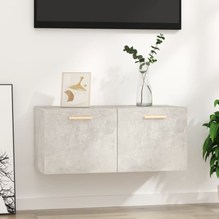 vidaXL Armario pared madera contrachapada gris hormigón 80x35x36,5 cm