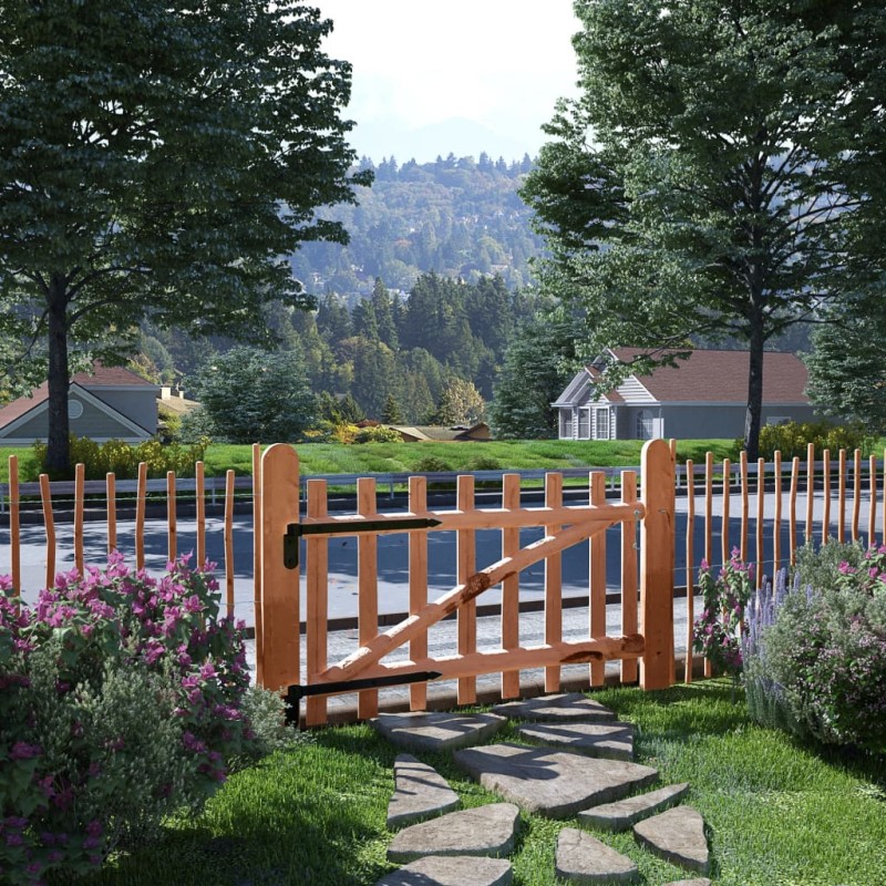 vidaXL Puerta para valla 100x60cm madera de avellano impregnada vidaXL Puerta para valla 100x60cm madera de avellano impregnada