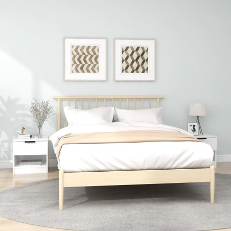 vidaXL Mesitas de noche 2 uds madera contrachapada color blanco