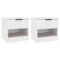 vidaXL Mesitas de noche 2 uds madera contrachapada color blanco vidaXL Mesitas de noche 2 uds madera contrachapada color blanco