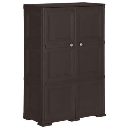 vidaXL Armario de plástico diseño de madera marrón 79x43x125 cm