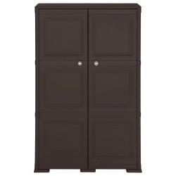 vidaXL Armario de plástico diseño de madera marrón 79x43x125 cm