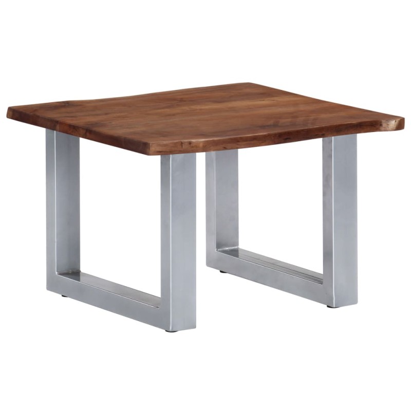 vidaXL Mesa de centro borde natural madera maciza acacia 60x60x40 cm vidaXL Mesa de centro borde natural madera maciza acacia 60x60x40 cm