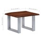 vidaXL Mesa de centro borde natural madera maciza acacia 60x60x40 cm vidaXL Mesa de centro borde natural madera maciza acacia 60x60x40 cm