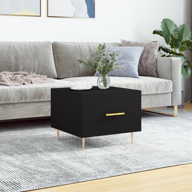 vidaXL Mesa de centro madera contrachapada negro 50x50x40 cm vidaXL Mesa de centro madera contrachapada negro 50x50x40 cm