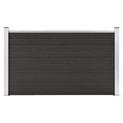vidaXL Panel de valla WPC negro 180x105 cm