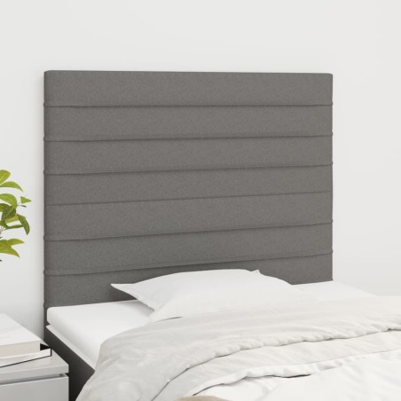 vidaXL Cabeceros 2 unidades de tela gris oscuro 100x5x78/88 cm