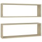 vidaXL Estantes cubos de pared 2 uds contrachapada roble 80x15x26,5 cm vidaXL Estantes cubos de pared 2 uds contrachapada roble 80x15x26,5 cm