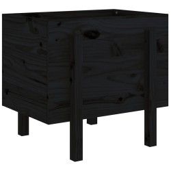 vidaXL Jardinera de madera maciza de pino negro 62x50x57 cm