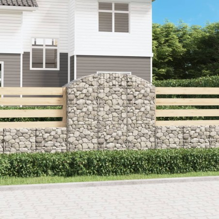 vidaXL Cesta gaviones forma arco hierro galvanizado 150x50x140/160 cm