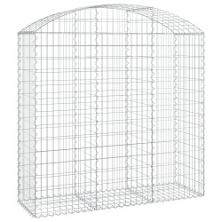 vidaXL Cesta gaviones forma arco hierro galvanizado 150x50x140/160 cm