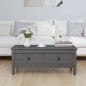 vidaXL Mesa de centro de madera maciza de pino gris 100x50x40 cm