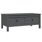vidaXL Mesa de centro de madera maciza de pino gris 100x50x40 cm