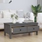vidaXL Mesa de centro de madera maciza de pino gris 100x50x40 cm