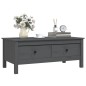 vidaXL Mesa de centro de madera maciza de pino gris 100x50x40 cm